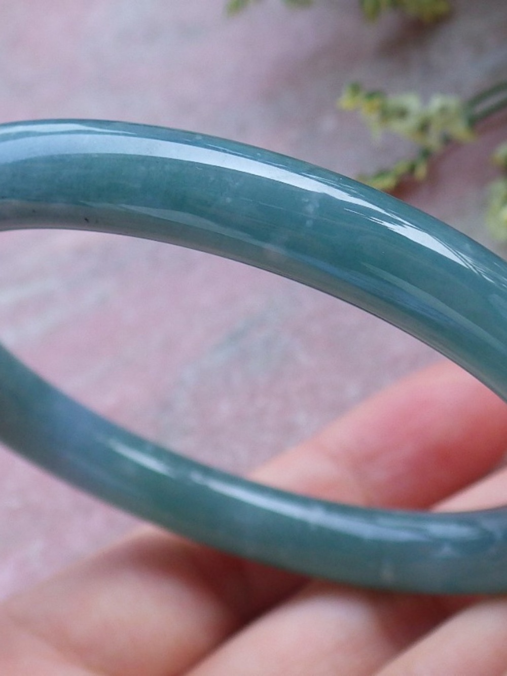 55mm Certified Hand Carved Green Natural A JADE Circle Jadeite Bangle Bracelet